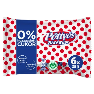 Pöttyös Túró Rudi 6x35g 0% cukor natúr