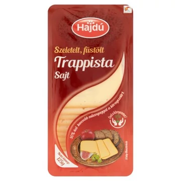 Kőröstej Hajdúsági trappista sajt szel. 125g füstölt