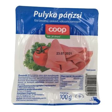 Coop pulyka párizsi szel. 100g