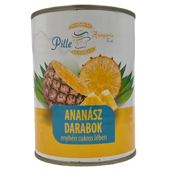 Konzerv ananász darabolt 565g Pille