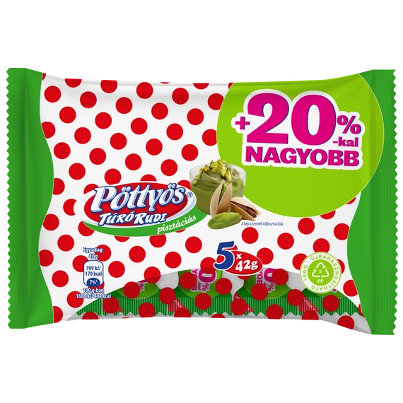 Pöttyös Túró Rudi 5x42g pisztáciás