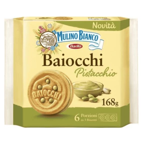 Mulino Bianco Baiocchi keksz 168gr pisztácia