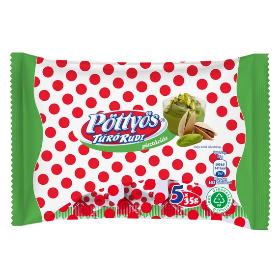 Pöttyös Túró Rudi 5x35g pisztáciás