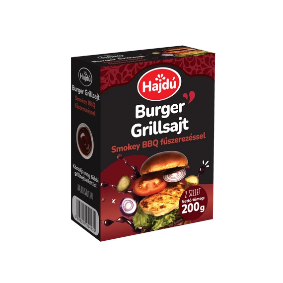 Kőröstej Hajdúsági grill sajt 240g burger smokey BBQ