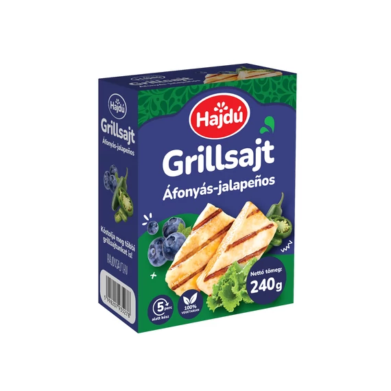 Kőröstej Hajdúsági grill sajt 240g áfonyás-jalapeno