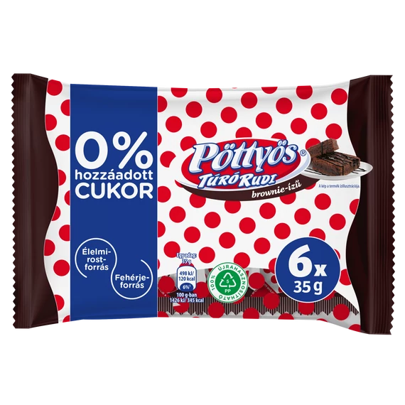 Pöttyös Túró Rudi 6x35g 0% cukor brownie