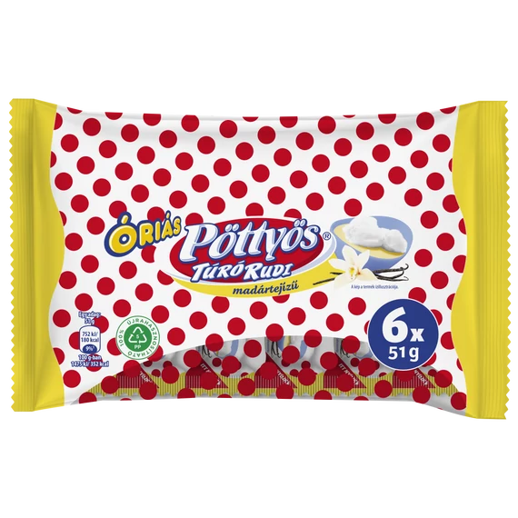 Pöttyös Túró Rudi 6x51g madártejes