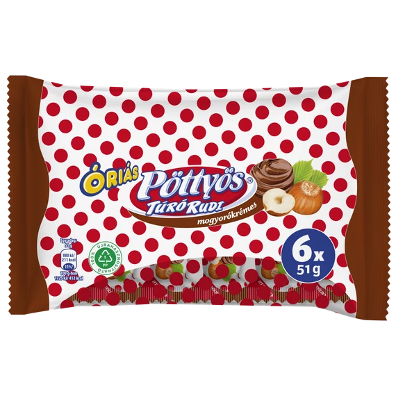 Pöttyös Túró Rudi 6x51g mogyorókrémes