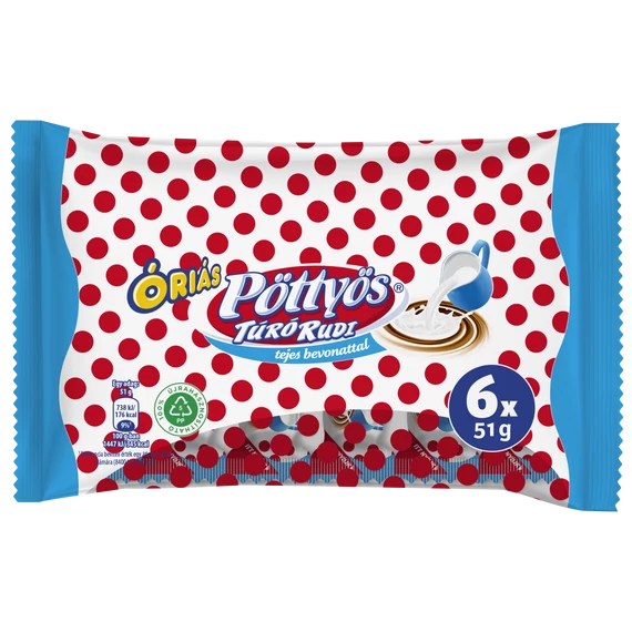 Pöttyös Túró Rudi 6x51g tejcsokis