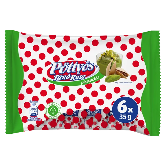 Pöttyös Túró Rudi 6x35g pisztáciás