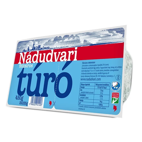 Nádudvari tehéntúró 450g (2x225g) félzsíros