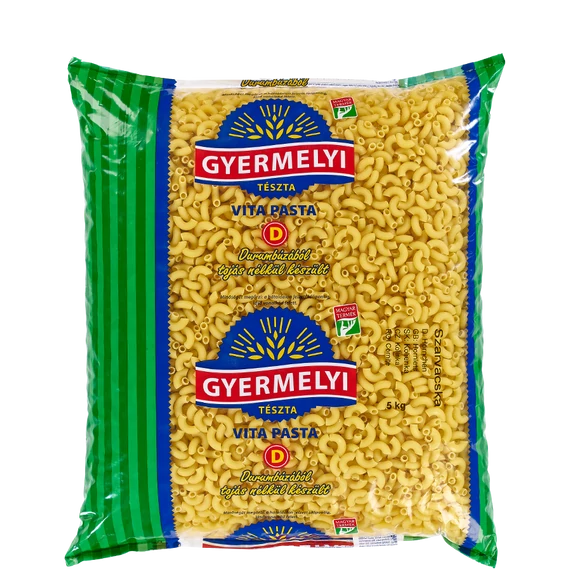 Gyermelyi tészta 5kg szarvacska VITA PASTA - Ft/kg.