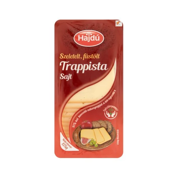 Kőröstej Hajdúsági trappista sajt szel. 125g füstölt