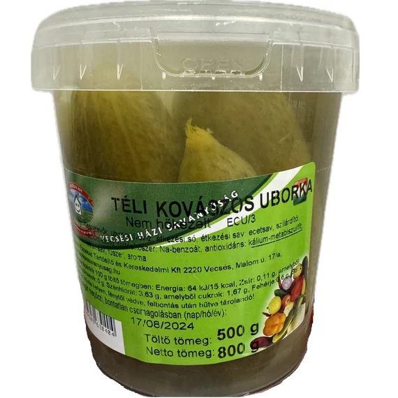 Fazekas kovászos uborka 500g (vödrös)