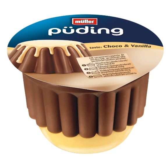 Müller puding csokoládé vanília öntettel 450g