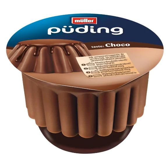 Müller puding csokoládé csoki öntettel 450g