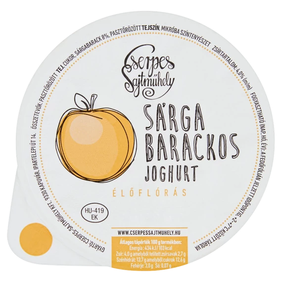 Cserpes joghurt 250g sárgabarackos