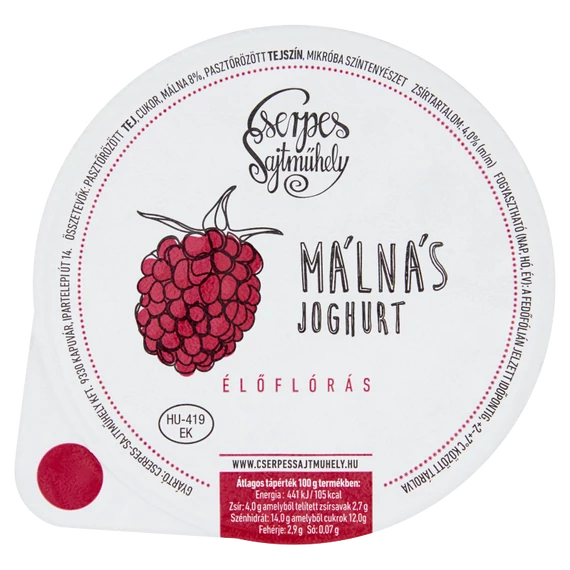 Cserpes joghurt 250g málna