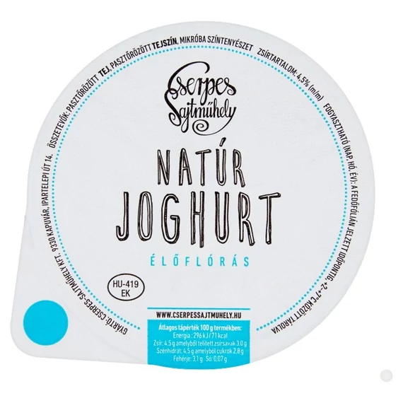 Cserpes joghurt 250g natúr