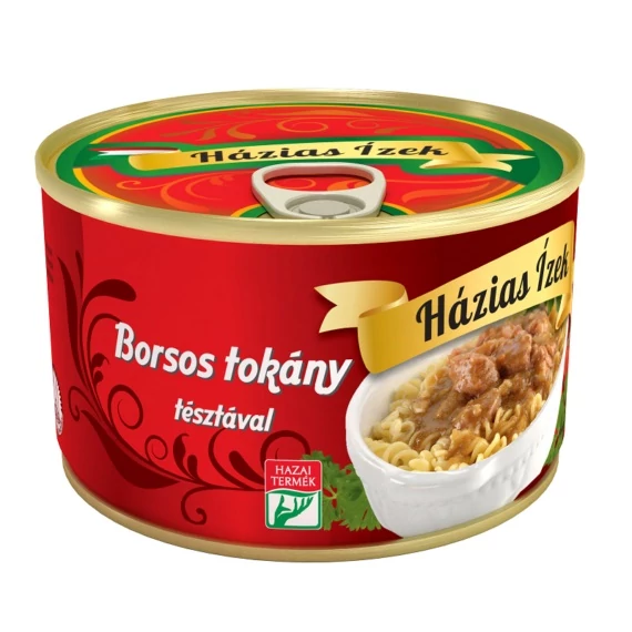 Házias ízek borsos tokány 400g tésztával