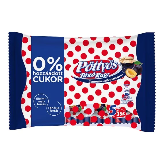 Pöttyös Túró Rudi 5x35g 0 % cukor szilvás