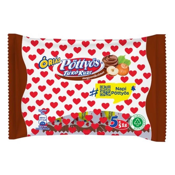 Pöttyös Túró Rudi 5x51g mogyorókrémes