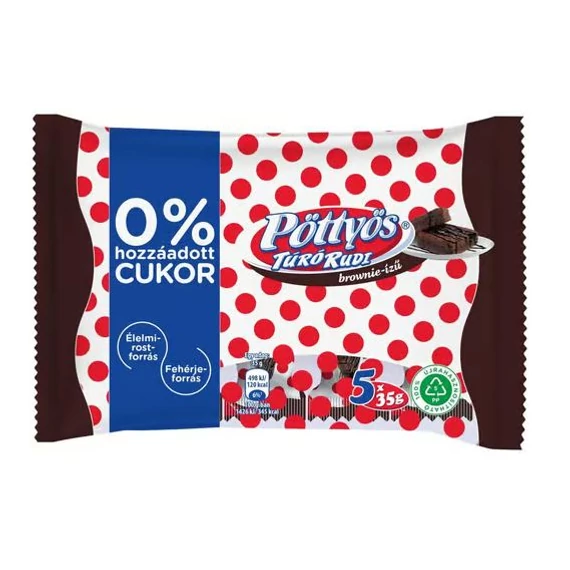 Pöttyös Túró Rudi 5x35g 0 % cukor brownie