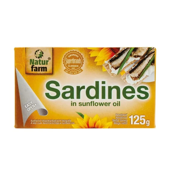 Naturfarm szardínia növényi olajban 125g