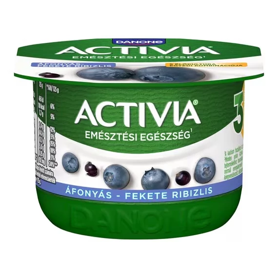 Danone Actívia joghurt 125g áfonya-fekete ribizli