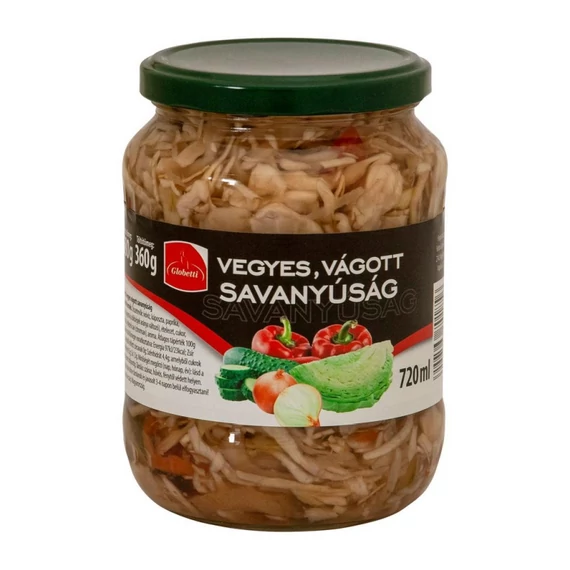 Üveges Globetti vegyes vágott savanyúság 680g