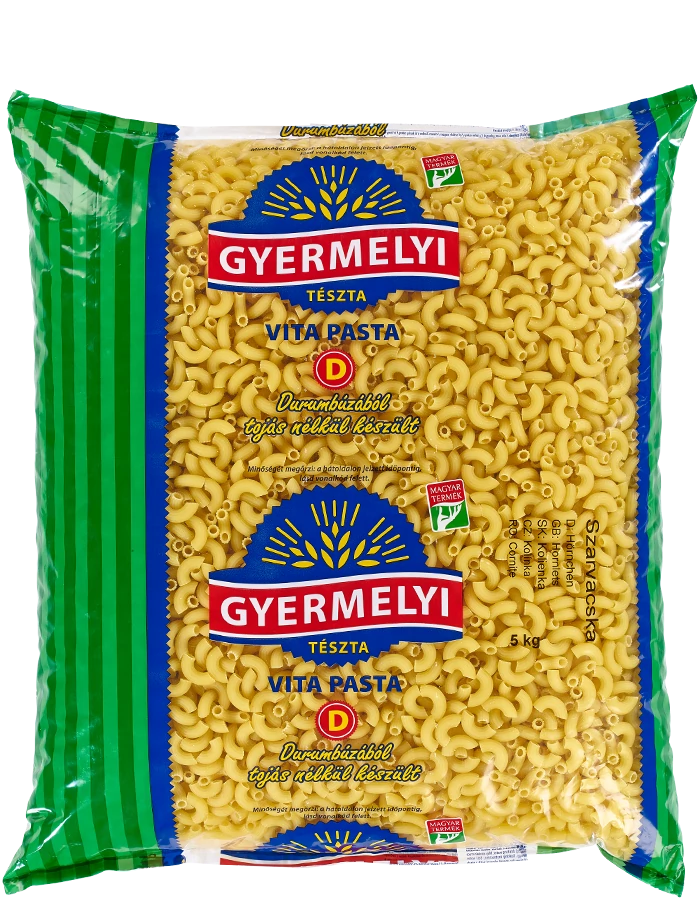 Gyermelyi tészta 5kg szarvacska VITA PASTA - Ft/kg.