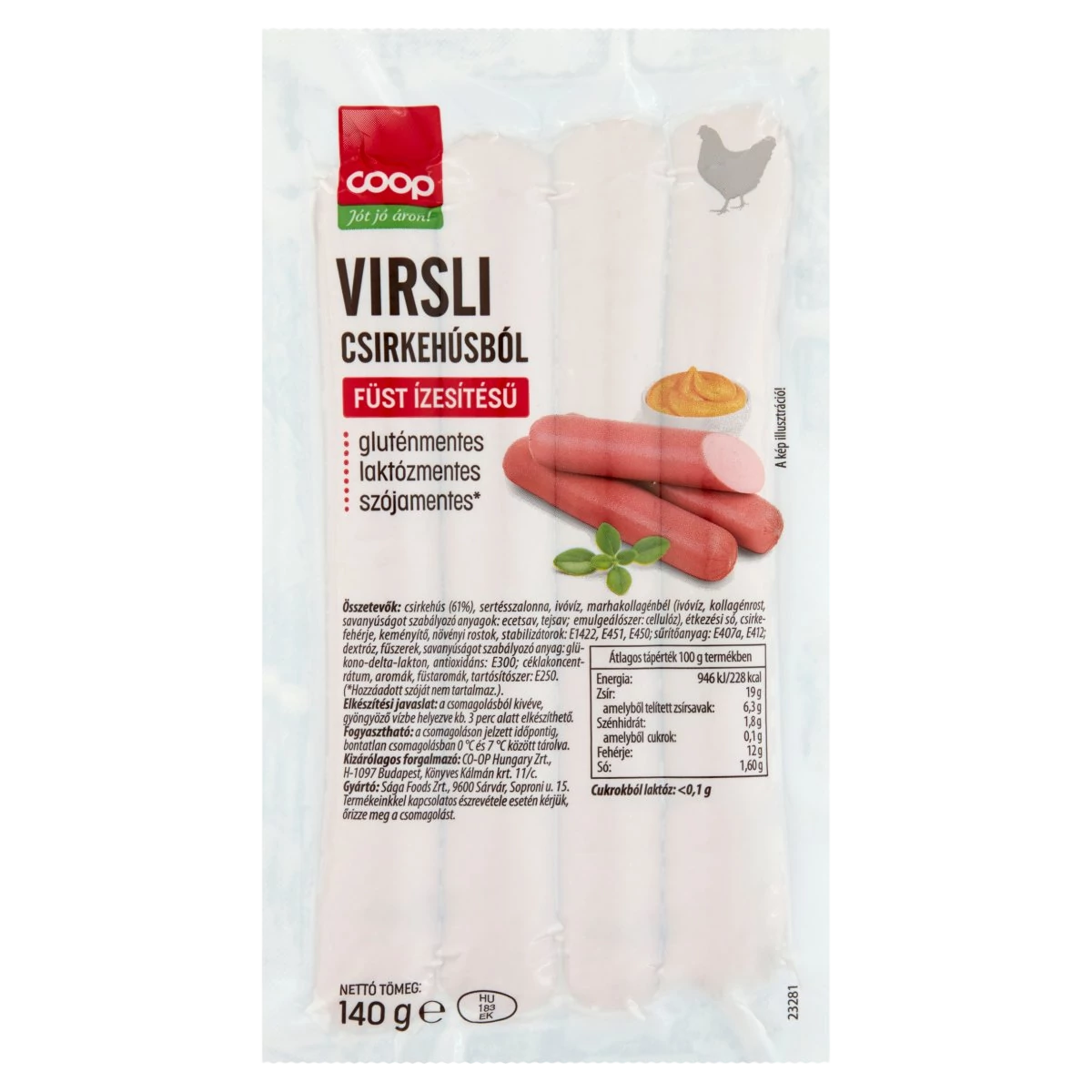 Coop baromfi virsli füst.ízű 140g