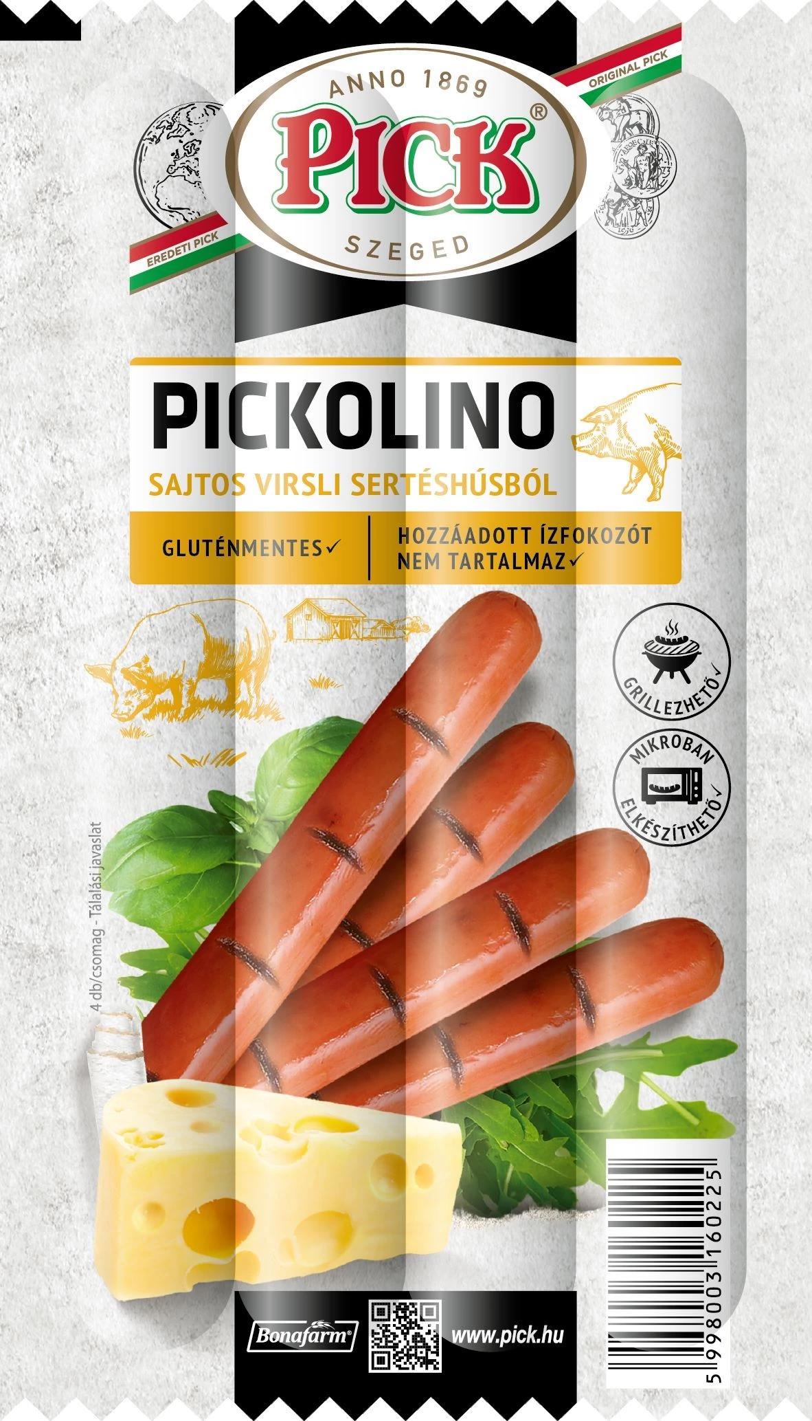 Pick Pickolino virsli 140g sajtos