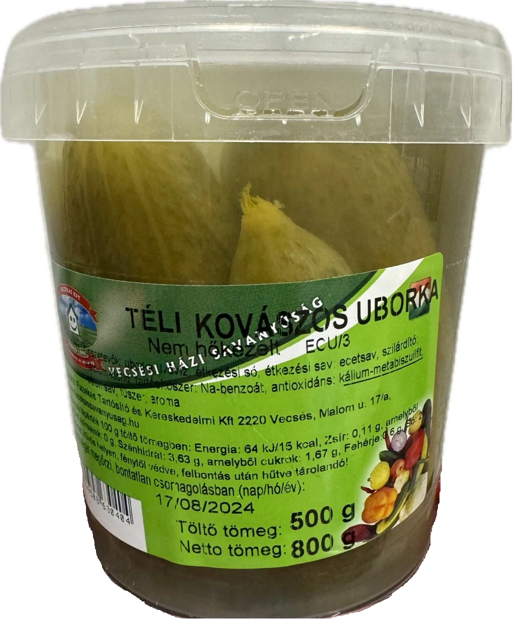 Fazekas kovászos uborka 500g (vödrös)