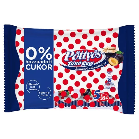 Pöttyös Túró Rudi 5x35g 0 % cukor szilvás